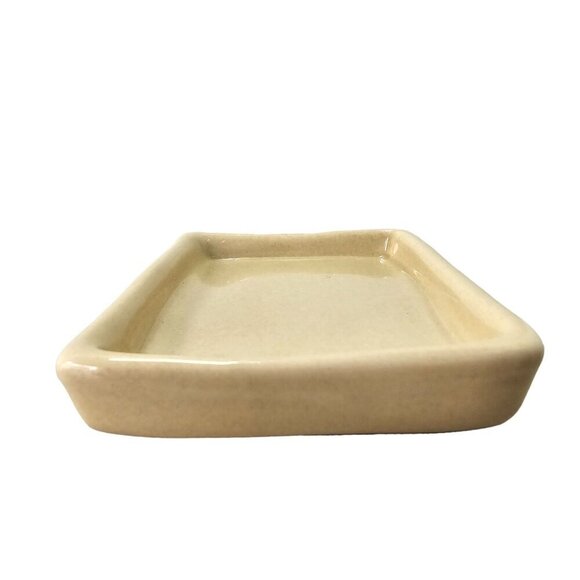 Pottery Barn Studio Barbara Eigen Handmade Ceramic Soap Dish Trinket Dish Beige - Picture 5 of 6